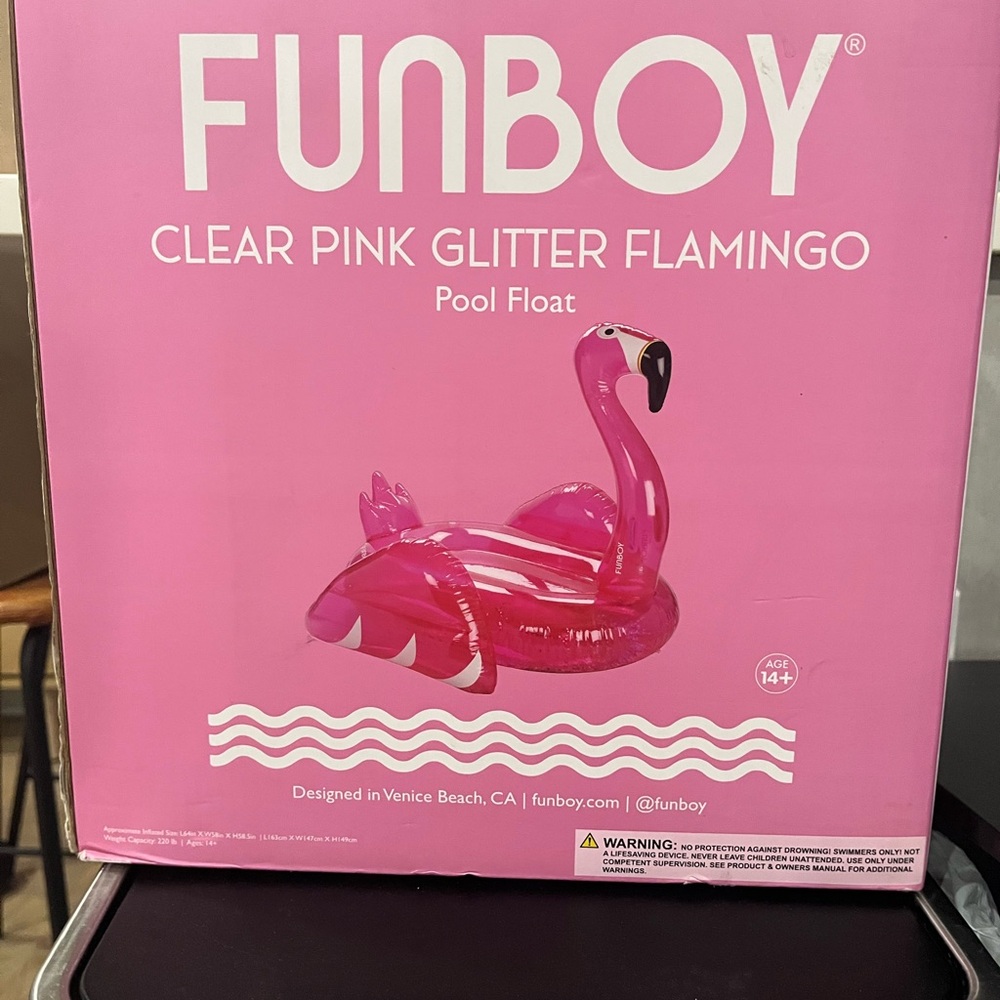 Funboy Pink Glitter Flamingo Pool Float